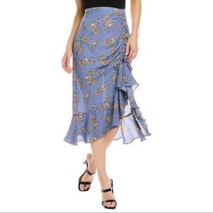 Max Studio Womens Blue Crepe Midi skirt NWT